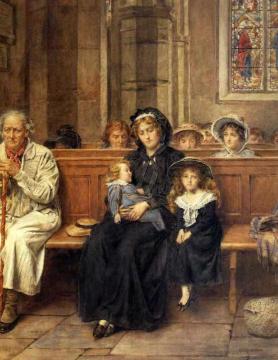 In the Church Artwork by George Goodwin Kilburne