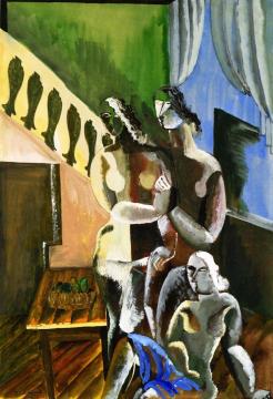 Three Nudes in an Interior Artwork by Ossip Zadkine