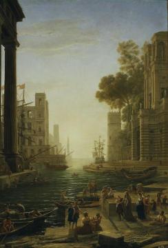 Embarkation of St Paula Romana at Ostia Artwork by Claude Lorrain