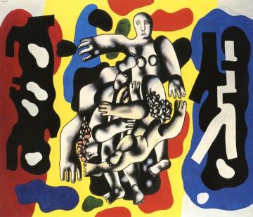 Divers on a Yellow Background Artwork by Fernand Léger