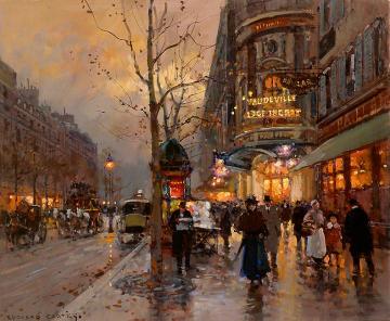 Théâtre du Vaudeville Artwork by Edouard Léon Cortes