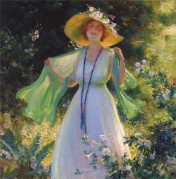 Path Of Flowers Artwork by Charles Courtney Curran