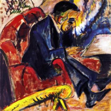 Man Sitting on a Park Bench Artwork by Ernst Ludwig Kirchner