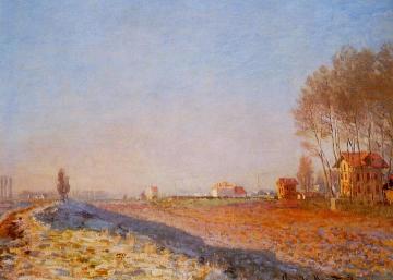 The Plain of Colombes, White Frost Artwork by Claude Oscar Monet