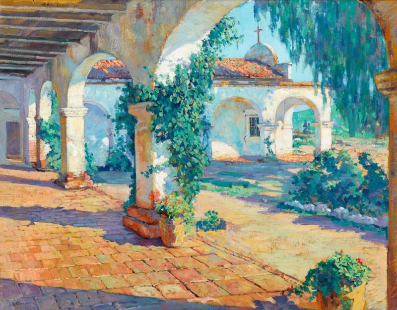 Mission Cloisters, San Juan Capistrano Artwork by Alson Skinner Clark