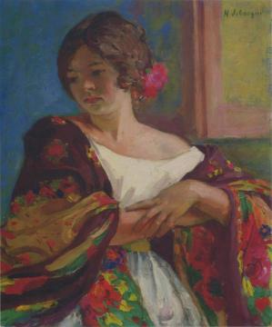 Young woman in a shawl Artwork by Henri Lebasque