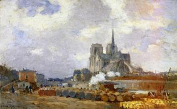 Notre Dame de Paris, View from the Quai de la Tournelle Artwork by Albert Lebourg