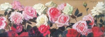 White, Pink and Red Roses Artwork by Leon Jan Wyczolkowski