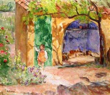 Young girl on the veranda at St Tropez Artwork by Henri Lebasque