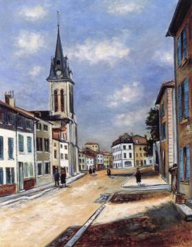 Suburban Street Artwork by Maurice Utrillo