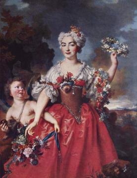 Portrait of Marquise de Gueydan as Flora Artwork by Nicolas de Largillierre