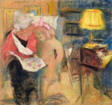 Lucy Hessel and Lulu, Rue de Naples Artwork by Edouard Vuillard