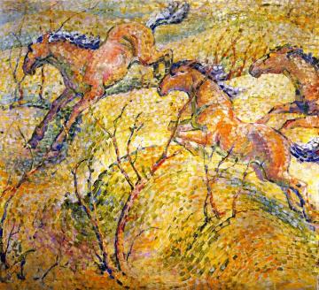 Jumping Horses Artwork by Franz Marc