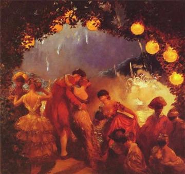 L'intrigue nocturne Artwork by Gaston La Touche