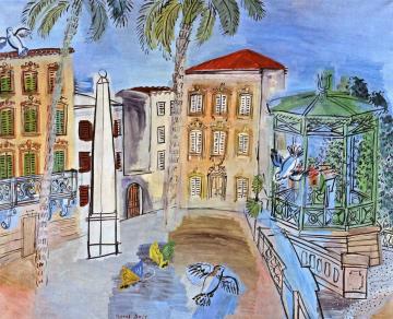 The Plaza at Hyères Artwork by Raoul Dufy