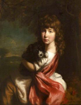 Portrait Of A Young Girl With A Pet Dog Artwork by Nathaniel Hone