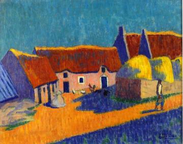 Breton Village Artwork by Emile Jourdan