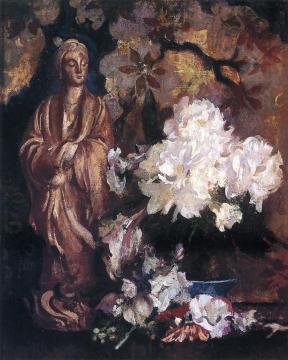 Still Life With Oriental Statue Artwork by Edmund Tarbell