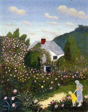 The Rose Garden Artwork by Anna Mary Robertson Grandma Moses