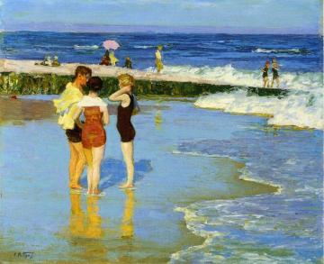 At Rockaway Beach Artwork by Edward Potthast