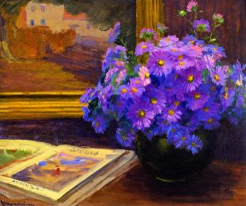 Purple Daisies Artwork by Jean Mannheim