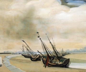 Gravelines, Boats at Low Tide Artwork by Andre Derain