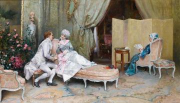 Flirtation Artwork by Raimundo de Madrazo y Garreta