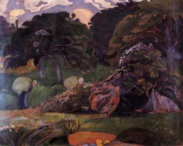 Brittany Landscape Artwork by Paul Gauguin