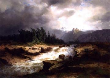 Mountain Torrent before a Storm Artwork by Alexandre Calame