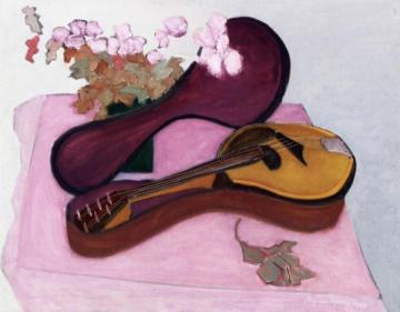 Mandolin With Flowers Artwork by Milton Avery