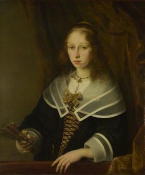 A Lady with a Fan Artwork by Ferdinand Bol