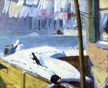 Backyards, Greenwich Village Artwork by John Sloan