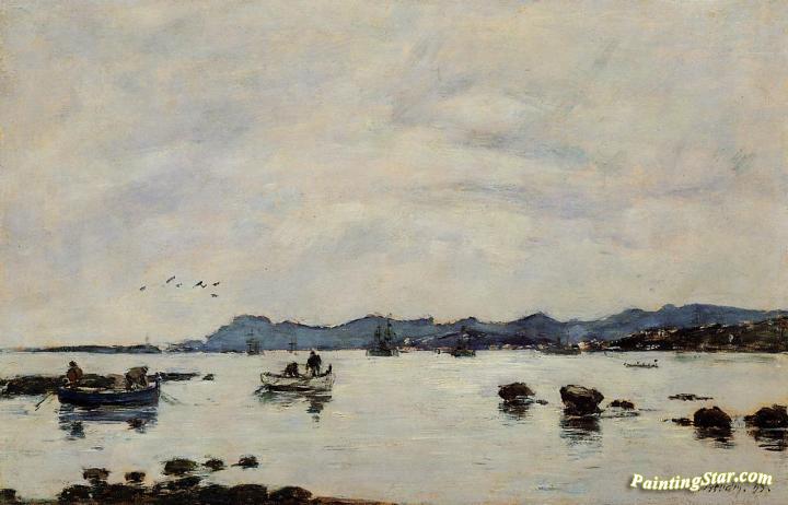 Golfe-Juan, the Bay and the Mountains of Esterel Artwork by Eugène-Louis Boudin