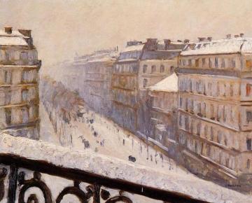 Boulevard Haussmann, Snow Artwork by Gustave Caillebotte