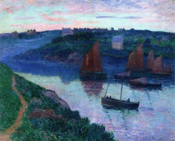 Fishing Boats in Brittany Artwork by Henry Moret