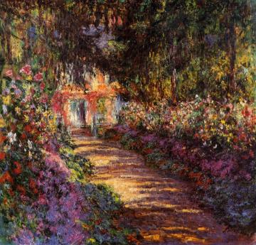 The Flowered Garden Artwork by Claude Oscar Monet