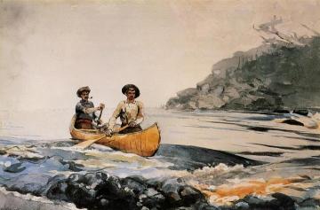Entering the First Rapid Artwork by Winslow Homer