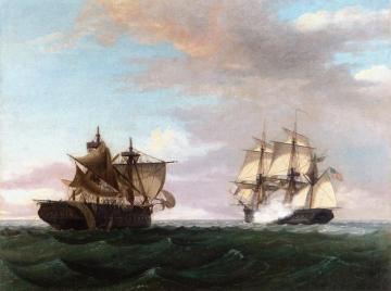 Uss United States Vs. Hms Macedonian Artwork by Thomas Birch
