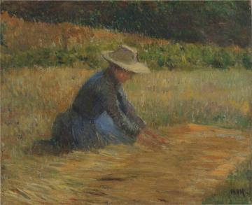 Peasant woman in the fields Artwork by Henri Martin
