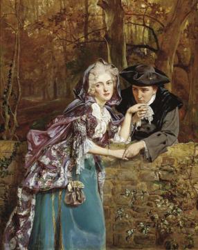 A secret assignation Artwork by Talbot Hughes