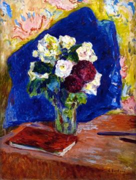 Bouquet and Book Artwork by Edouard Vuillard