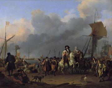 The arrival of King-Stadholder Willem III in the Oranjepolder, 31 January 1691 Artwork by Ludolf Bakhuizen