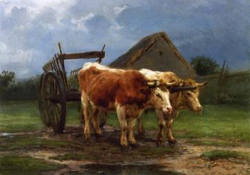 Oxen Pulling A Cart Artwork by Rosa Bonheur