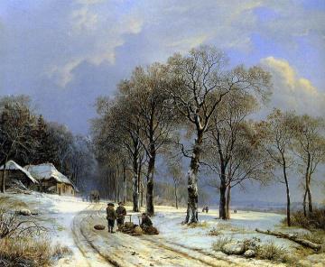 Winter Landscape Artwork by Barend Cornelis Koekkoek