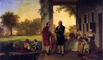Washington and Lafayette at Mount Vernon, 1784 Artwork by Louis Remy Mignot