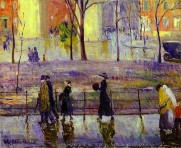 March Day, Washington Square Artwork by William James Glackens