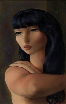 Petite tete brune Artwork by Moise Kisling