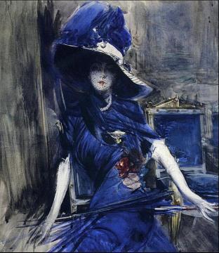 The Divine in Blue Artwork by Giovanni Boldini