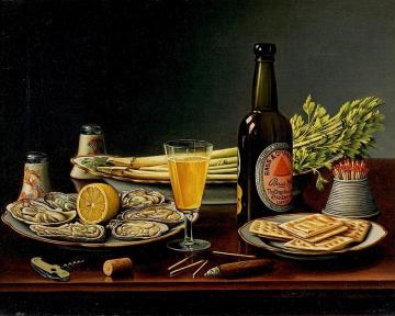 Still Life With Bass Ale And Oysters Artwork by Levi Wells Prentice