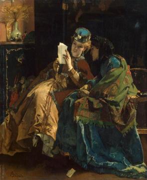 A Pleasant Letter Artwork by Alfred Stevens